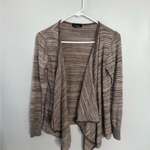 Sonoma Women's Brown Striped Open Cardigan